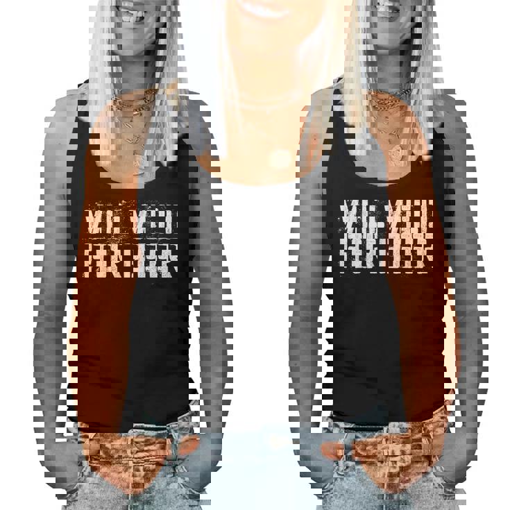 Will Weld For Beer 溶接シャツ レディースタンクトップ