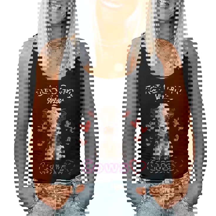 かわいい ホルスタイン 牛 の – ' Just A Girl Who Loves Cows ' デザイン レディースタンクトップ