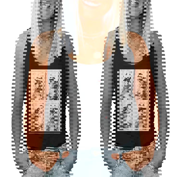 かわいい リスの顔 ペット フォトブース キッズ 若者 男の子 男性 女の子 レディースタンクトップ