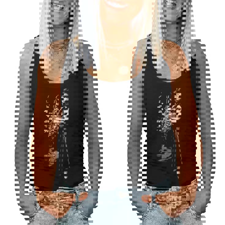 オードリー・ヘプバーンの花 長袖tシャツ レディースタンクトップ