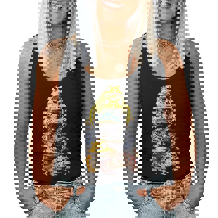 カエルキャッチャー 男の子 女の子 カエルハンター 動物 恋人 カエル レディースタンクトップ