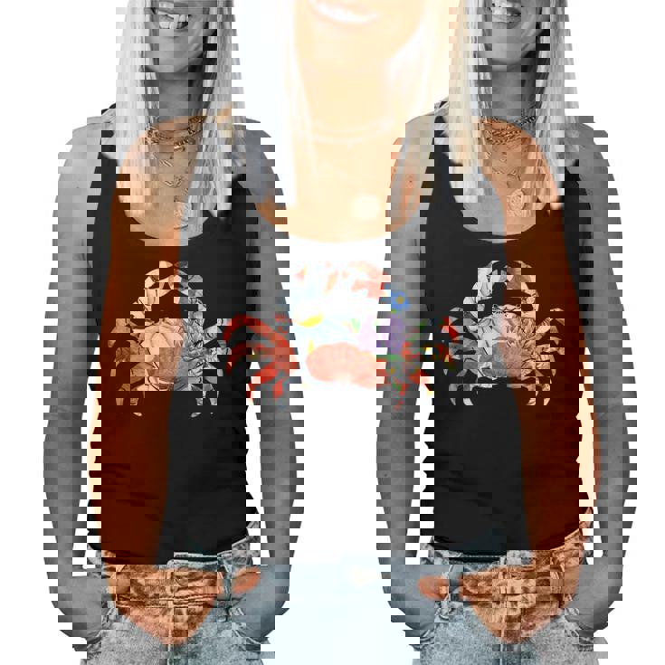 カニの花のグラフィック。 レディースタンクトップ