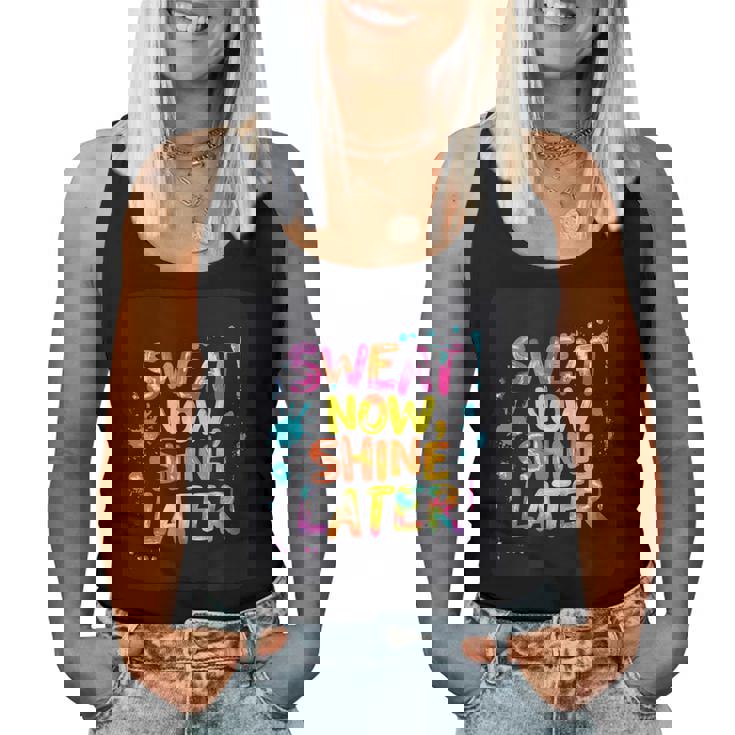 カラフルな汗が今輝き、男の子と女の子のためのステートメント。 レディースタンクトップ