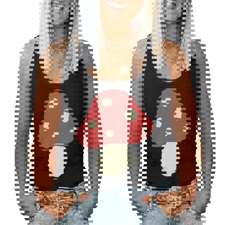 シンプルでキュートなキノコのグラフィック Cute Mushroom レディースタンクトップ