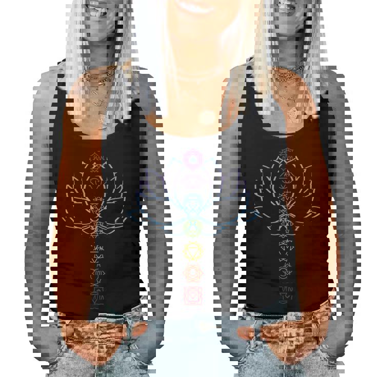 スピリチュアル禅 蓮の花のチャクラ ヨガ愛好家 レディースタンクトップ