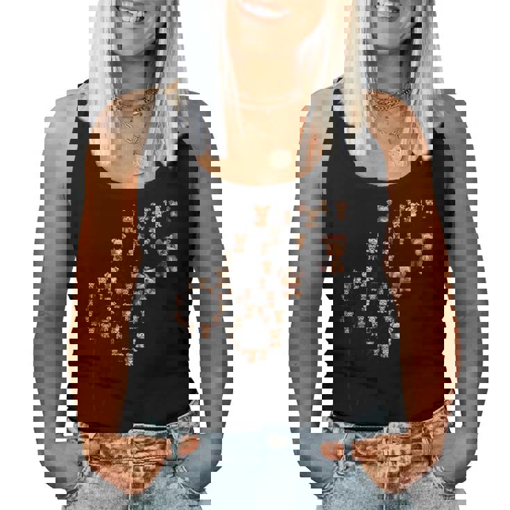 タンポポ ヨークシャー テリアの花、花のヨーキー ツリー レディースタンクトップ