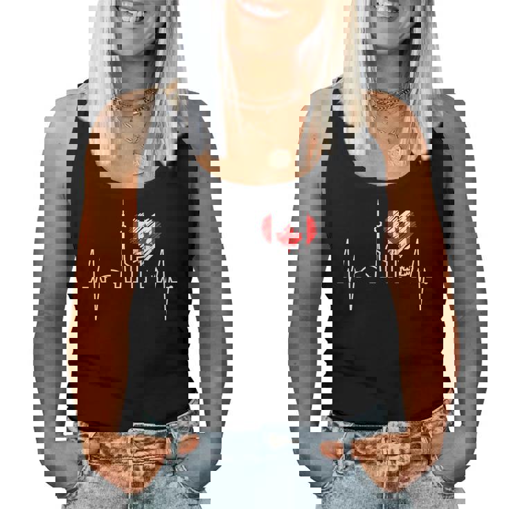 トロント スカイライン ハートビート カナダ国旗 男性用 女性用 カナダ レディースタンクトップ