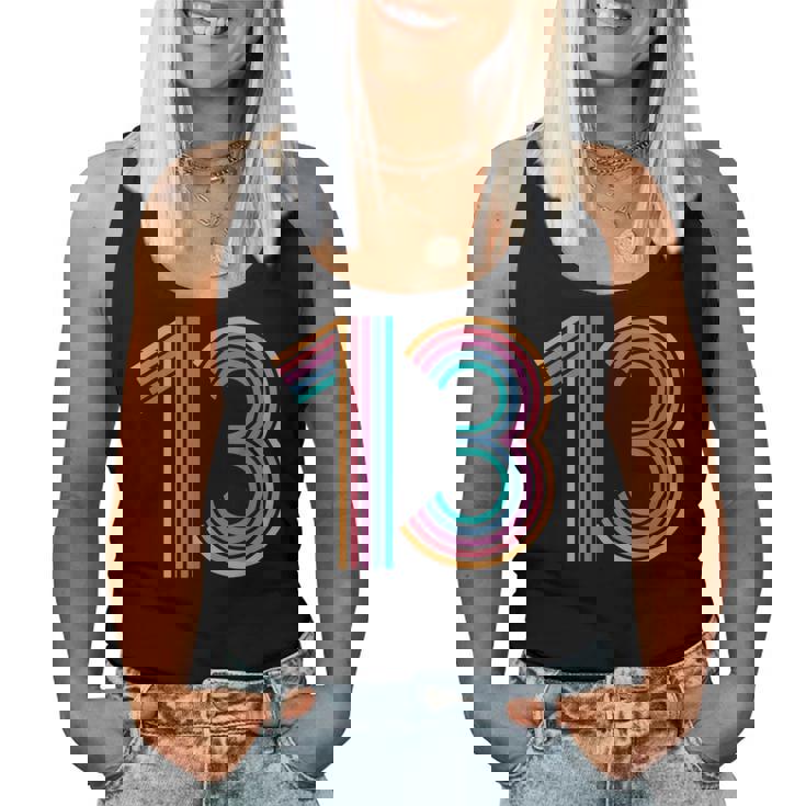 ナンバー13 13周年 男の子 女の子 13歳の誕生日 レディースタンクトップ