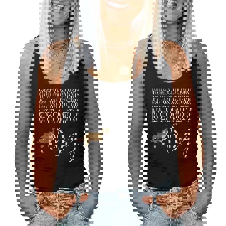 ボーダーコリー ギフト 犬 レッド オレンジ ブラウン 女の子 親友 レディースタンクトップ