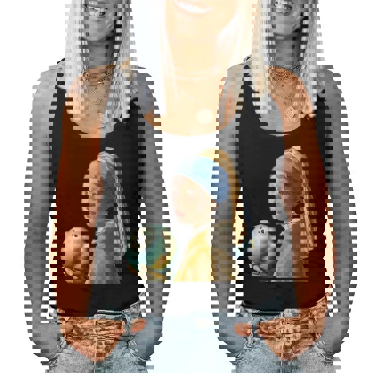 ボーリング 面白いtシャツ フェルメール ボウリング おもしろ ネタ 服 メンズ おもしろグッズ 大人 女性 ボウラー レディースタンクトップ