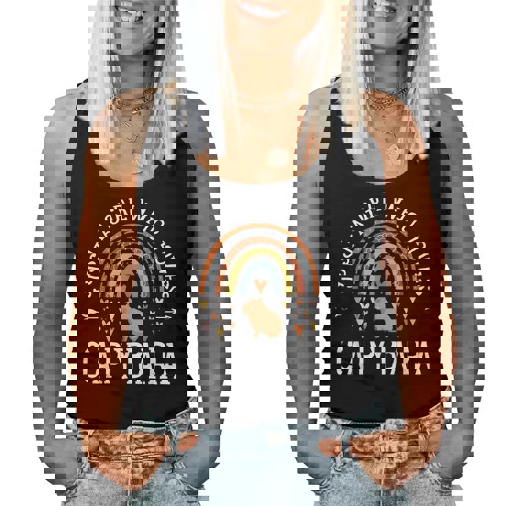 レインボー カピバラシャツ ガールズ Just A Girl Who Loves Capybara レディースタンクトップ