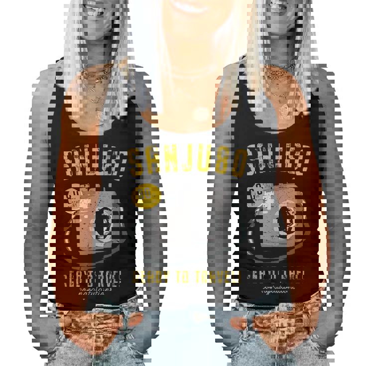 傘寿祝い 旅行好き 写真好き 撮影好き カメラ レトロ 父 母 男性 女性 80歳お祝い Ready To Travel レディースタンクトップ