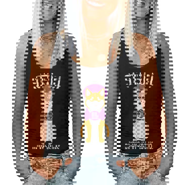 卒寿祝い 犬 柴犬 ちゃんちゃんこ 男性 女性 犬好き 90歳 Dog Days Best Days レディースタンクトップ