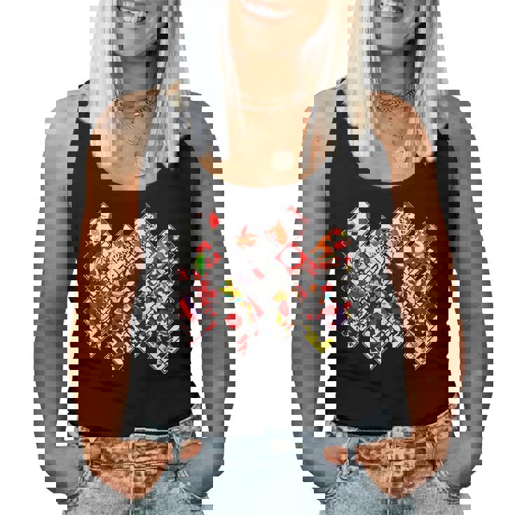 日本の伝統工芸品 花札 男性 女性 レディースタンクトップ