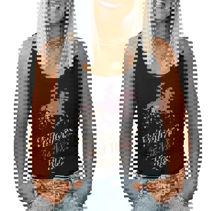 柔らかい カウガール フローラル ロデオ ウエスタン 美的 馬 女の子 レディースタンクトップ