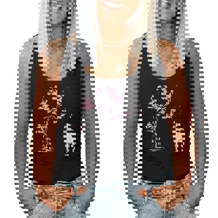 柴犬の桜hiba Inu Japanese Cherry Blossomakura レディースタンクトップ