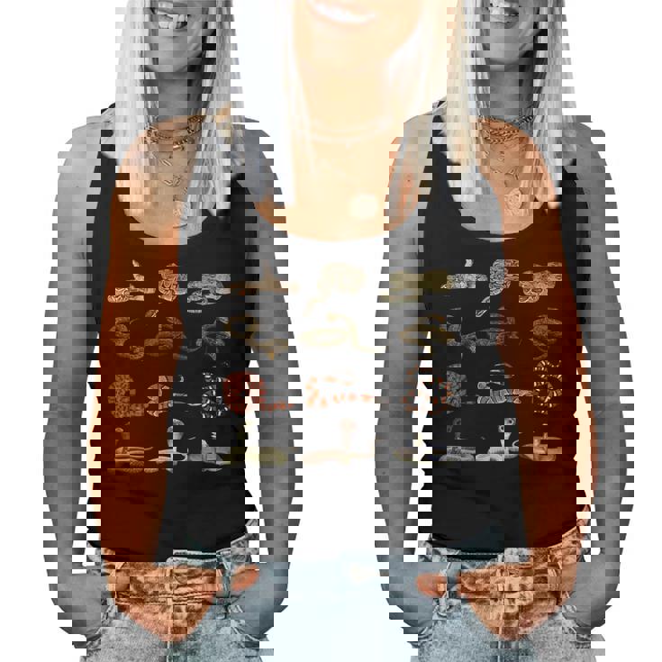 様々な種類の蛇 男の子 女の子 教育用ヘビ レディースタンクトップ