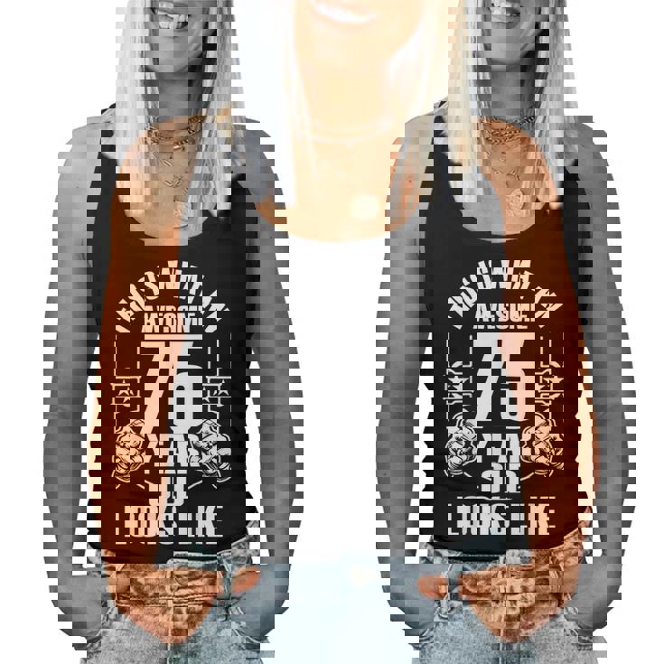 男性、女性、75歳の誕生日への75歳の誕生日プレゼント レディースタンクトップ