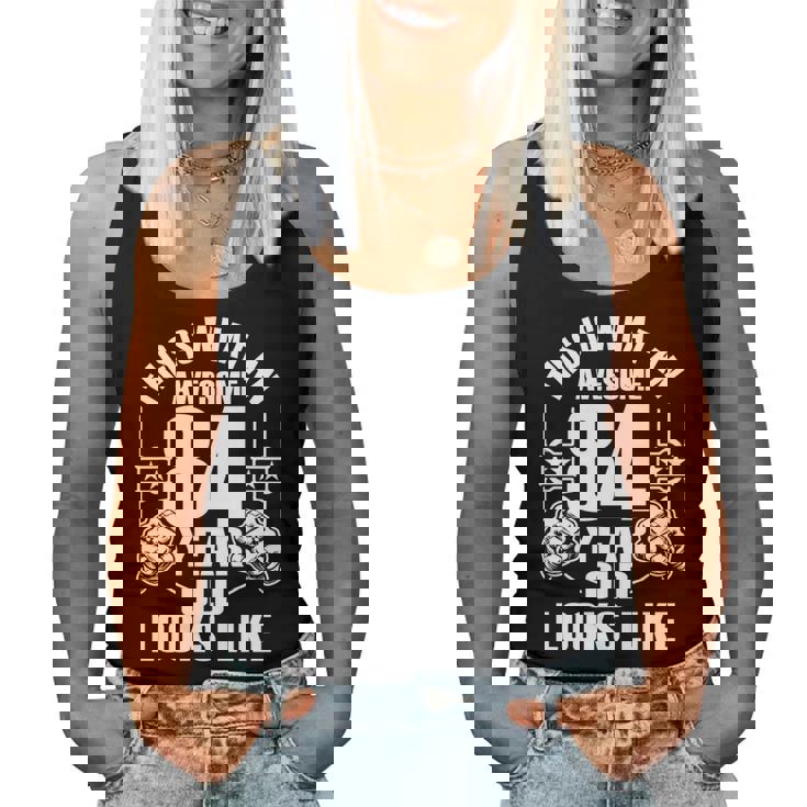 男性、女性、84歳の誕生日への84歳の誕生日プレゼント 長袖tシャツ レディースタンクトップ