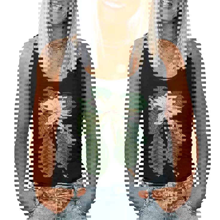 白モクレン花 ボタニカルアート レディースタンクトップ