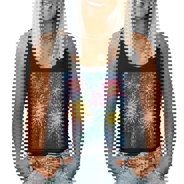 祭りのための花火ショー レディースタンクトップ