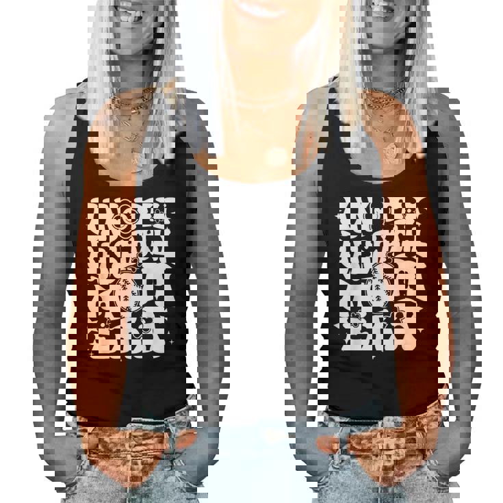 私の野球のお母さん時代にグルーヴィーなスポーツ親の野球ママ レディースタンクトップ