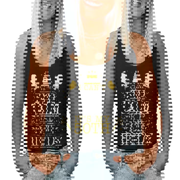 花火とケーキ I Can't Keep Calm It's My 50Th Birthday レディースタンクトップ