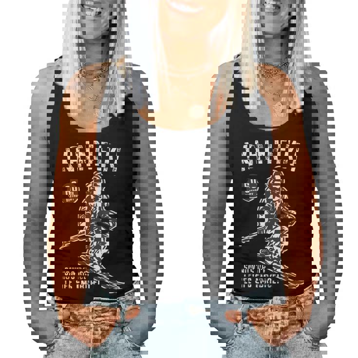 還暦祝い スキー好き 雪好き 父 母 男性 女性 60歳お祝いnow's Race Life's Embrace レディースタンクトップ