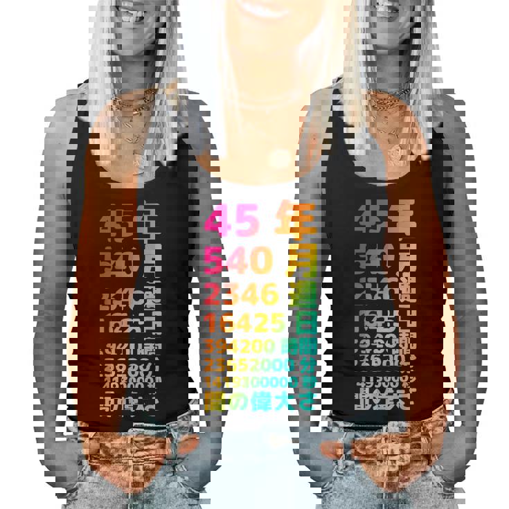 面白い45歳の誕生日の古いメーター 面白い45歳のギフト 女性 男性 面白い電卓 45歳の誕生日のギフト レディースタンクトップ