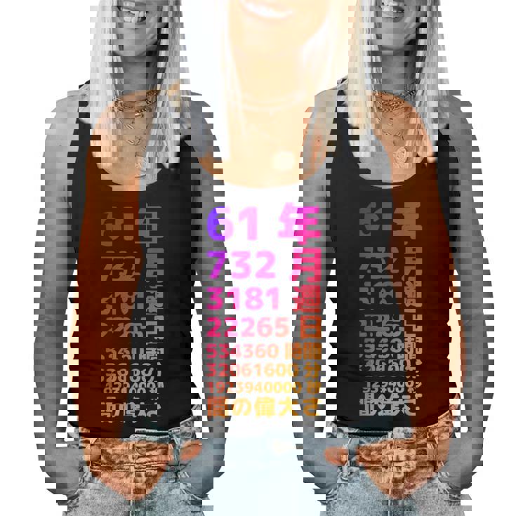 面白い61歳の誕生日の古いメーター 面白い61歳のギフト 女性 男性 面白い電卓 61歳の誕生日のギフト レディースタンクトップ