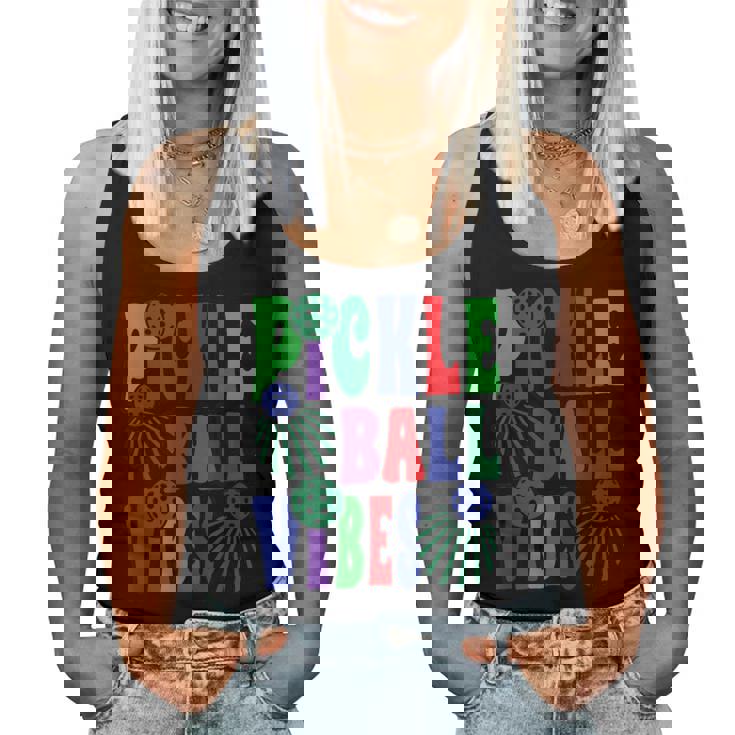 面白いスポーツデザイン女性男性ピックルボール レディースタンクトップ