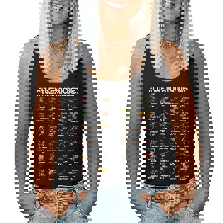 面白い昆虫学 虫虫好き 男性 女性 男の子 女の子 子供 レディースタンクトップ