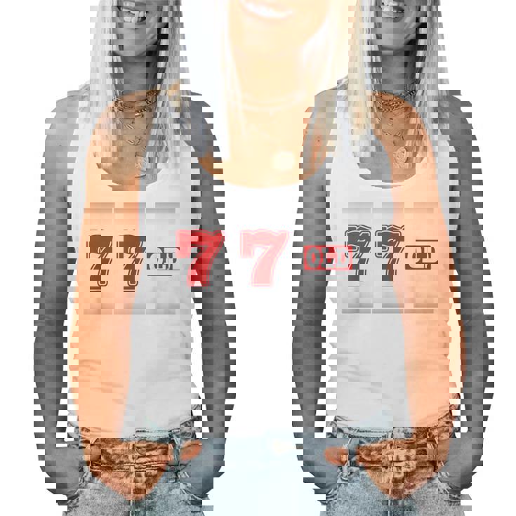 77 歳 喜寿 77歳 77才 お祝い 男性 女性 喜寿祝い 父 母 きじゅ 誕生日 スロット パチスロ レディースタンクトップ