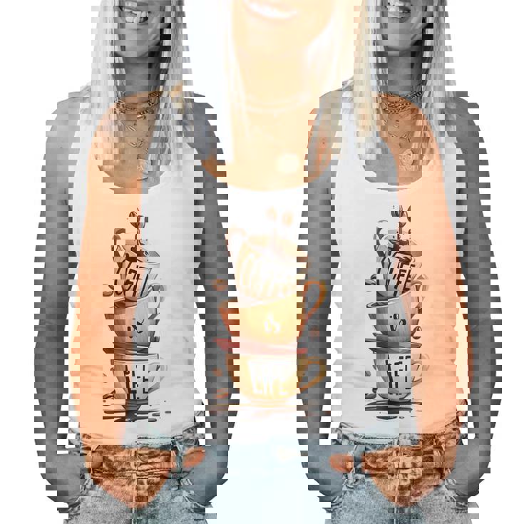 Coffee Is Life 愉快なコーヒー好きのギフト レディースタンクトップ