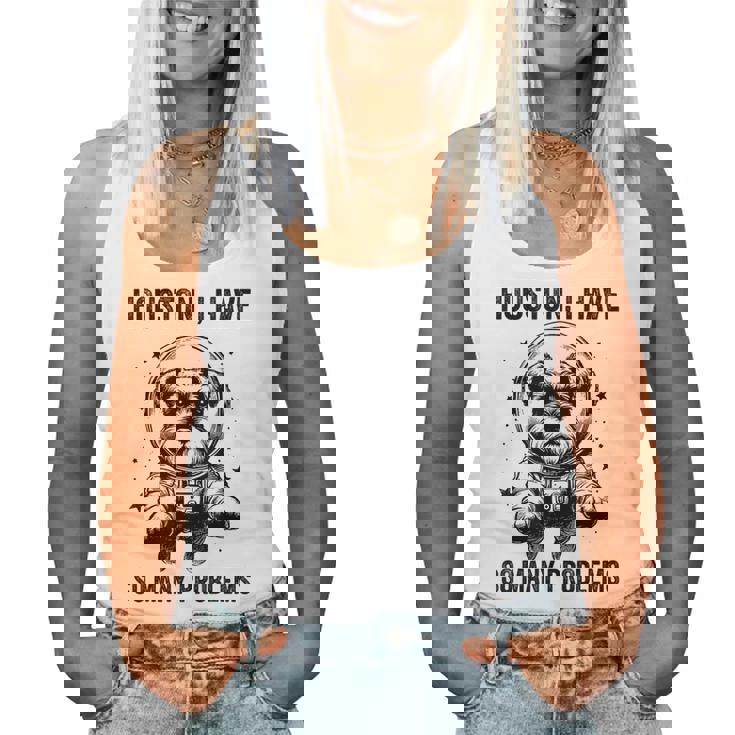 Dog Dad Mompace ヒューストン問題ミニチュアシュナウザー レディースタンクトップ