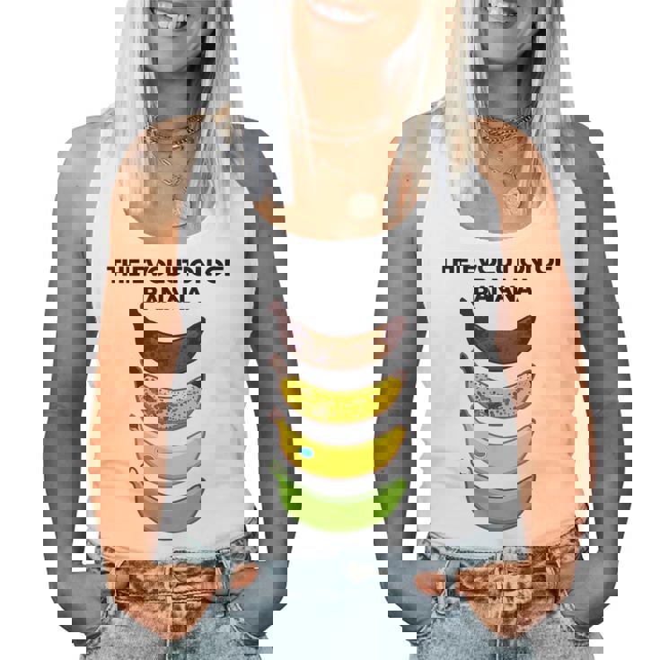 The Evolution Of Banana Novelty Graphic & Cool s レディースタンクトップ