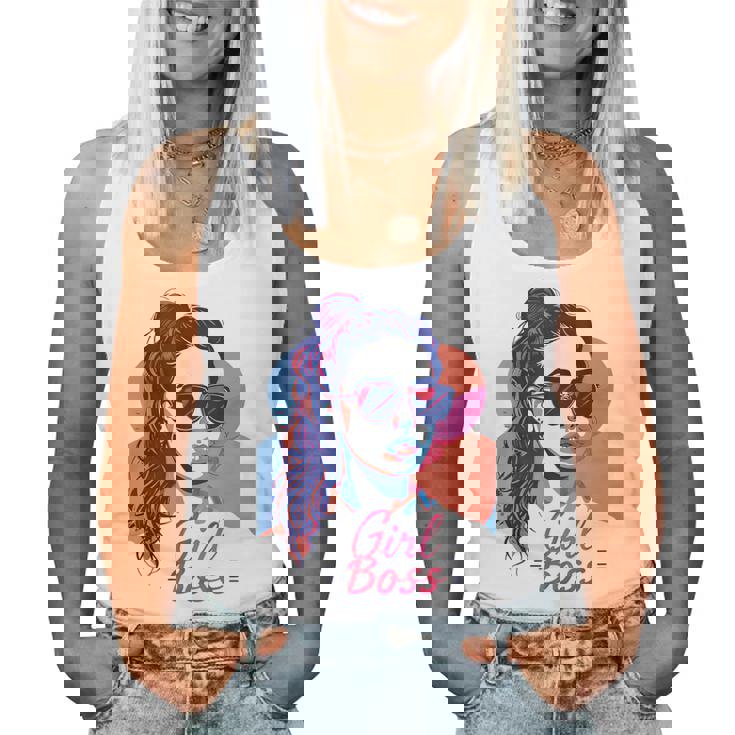 Girl Boss ポップアート セルフエンパワーメント レトロ 1950年代 レディースタンクトップ