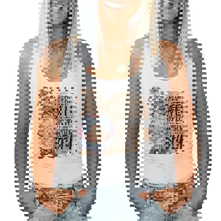 Gnome Coffee Lover I Pretend Coffee Help But I'mtill A レディースタンクトップ