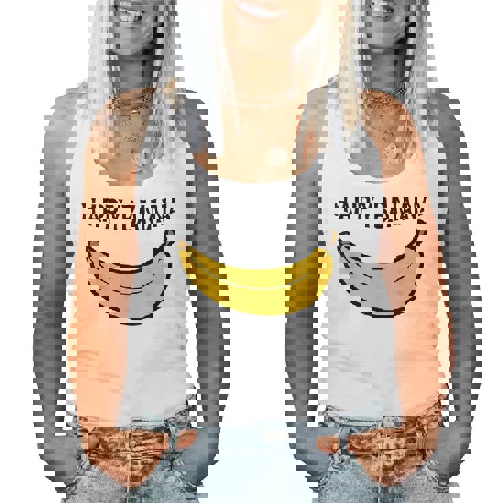 Happy Banana ファニーバナナラブ フルーツバナナ スマイリーフェイス レディースタンクトップ