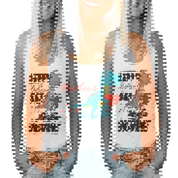 Happy Mother's Day Mommy Dino Son For Mom Trex Toddlers Boys Women Tank Top