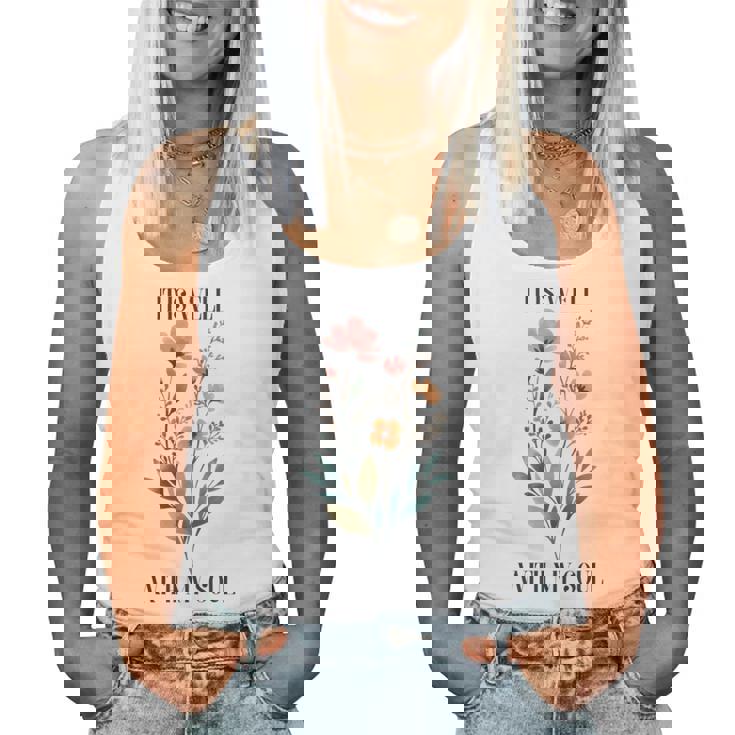 It Is Well With Myoul Christian 花柄 引用 クリスチャン 長袖tシャツ レディースタンクトップ