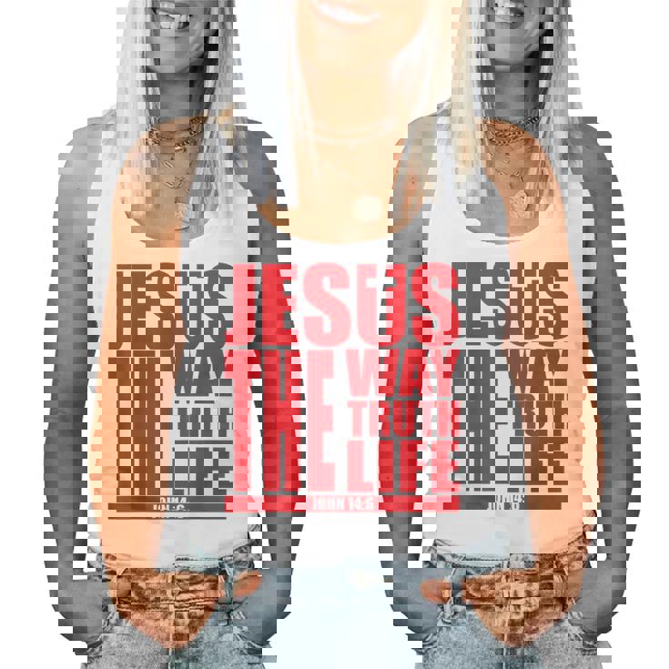 Jesus Is The Way Truth Life クリスチャン 男性 女性 クリスチャン レディースタンクトップ