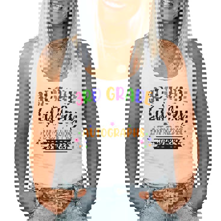 Last Day Of School Year 2025 Autograph 3Rd Grade Graduation Women Tank Top