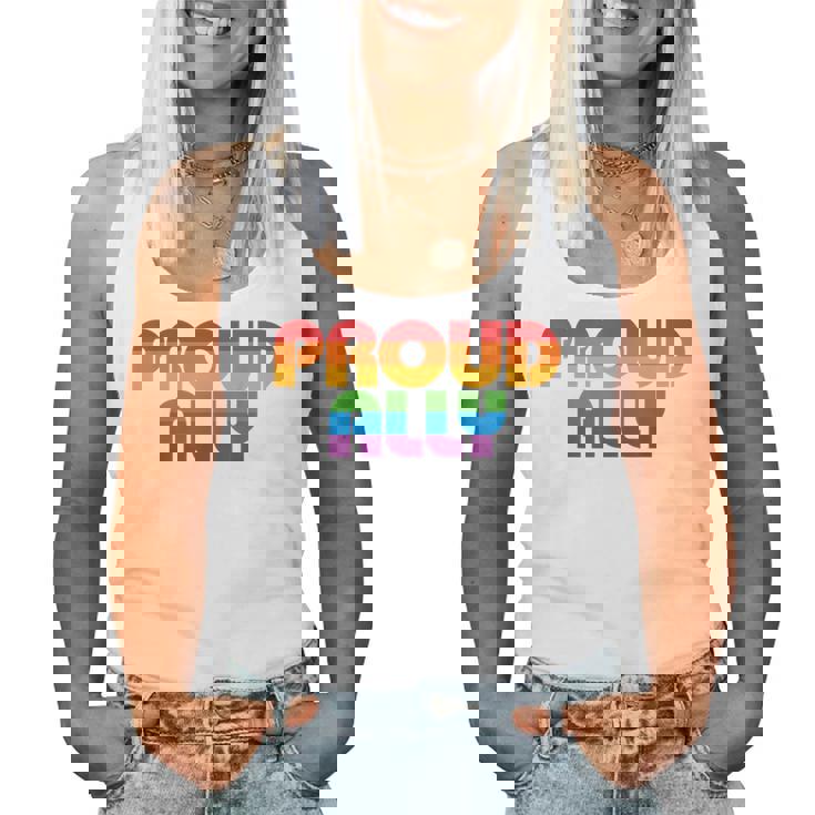 Lgbtq Proud Ally Lesbian Gay Pride Lgbt Ally Rainbowintage レディースタンクトップ