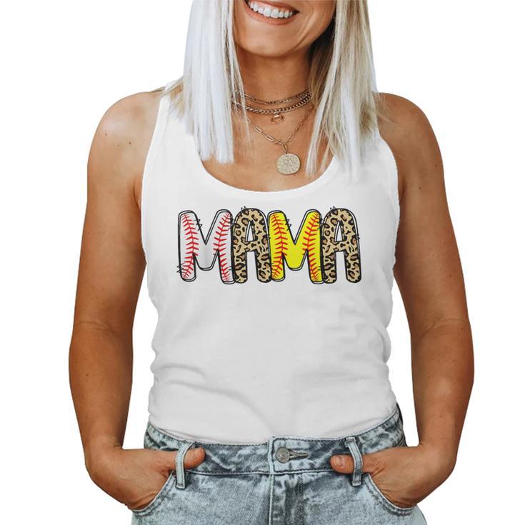 Softball Mom Shirt - Leopard Print Baseball Mama Bleached Tee, Letter Print Tops For Women, Casual Summer T-Shirt, Grey, Large