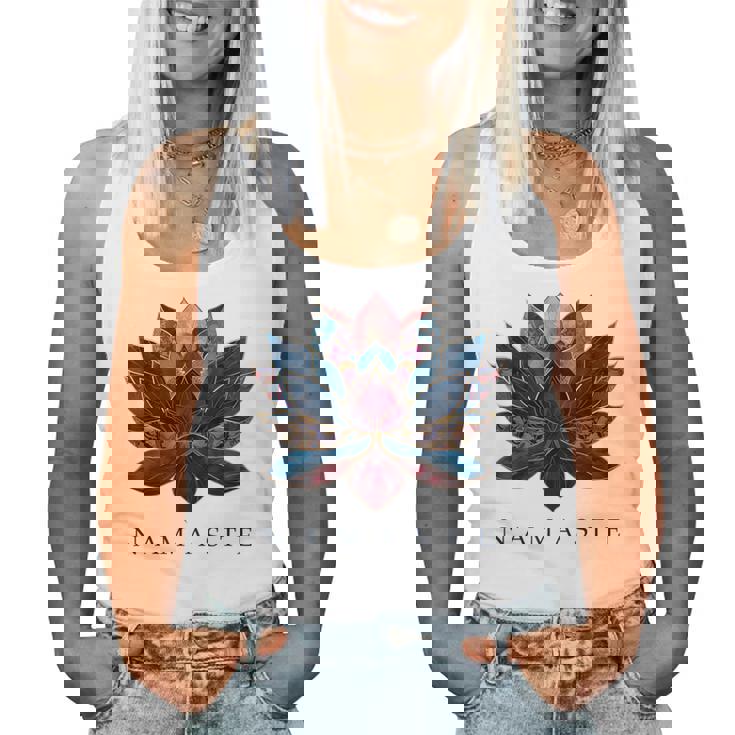 Namaste Lotus Flower Zen Buddhism Yogi Buddhist Buddha Yoga Gray Tank Top Frauen