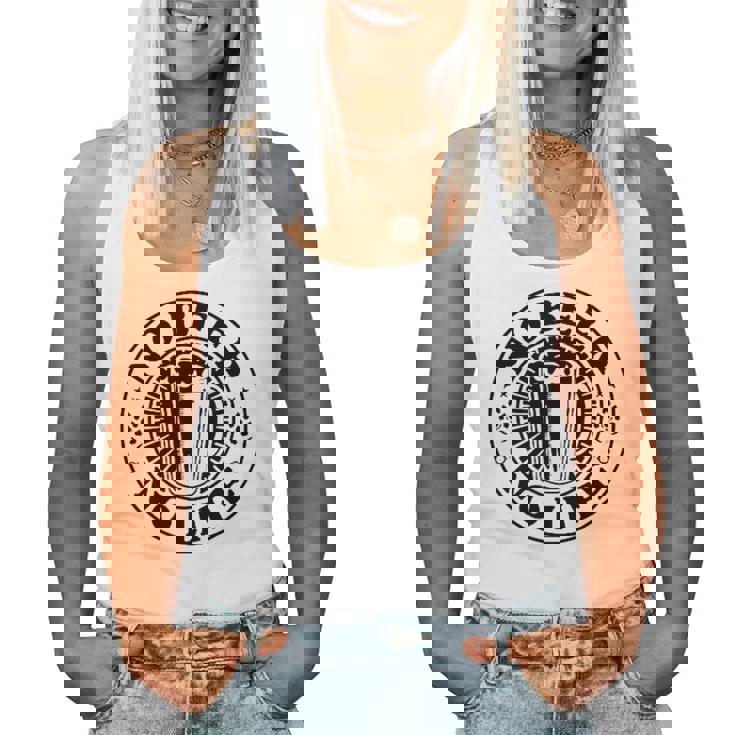 No Beer No Life ヴィンテージ飲酒 ビール愛好家向け 左胸 レディースタンクトップ