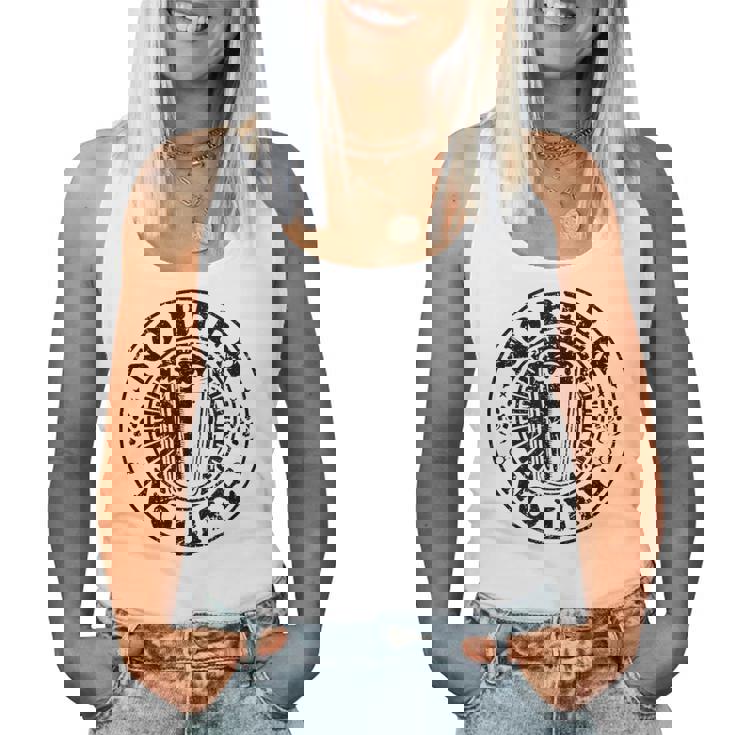 No Beer No Life ヴィンテージ飲酒 ビール愛好家向け ビールファン向け レディースタンクトップ