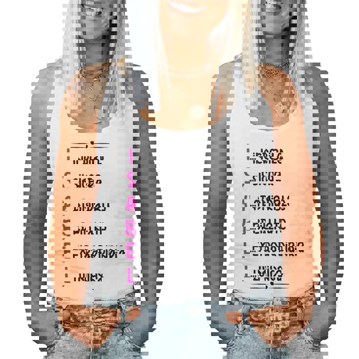 Regalo Personalizado Nombre Isabel Chica Camiseta sin mangas para