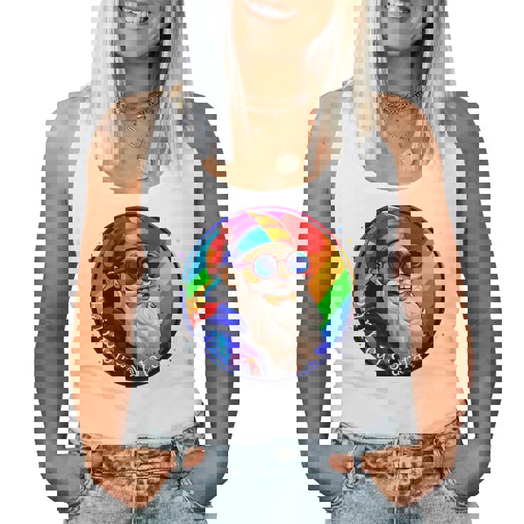 Santaclaus Rainbow 長袖tシャツ レディースタンクトップ